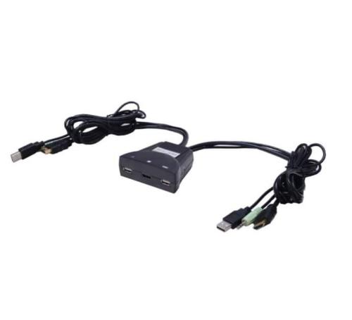 Switch KVM HDMI/USB/Audio 2 ports câbles intégrés