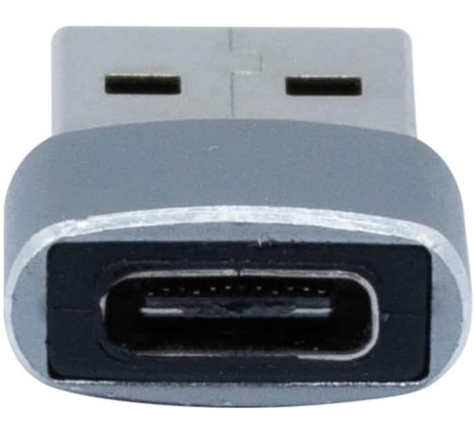 Lot de 2 adaptateurs USB Type C Mâle vers USB A Femelle Gris Sidéral