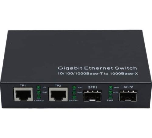 Switch 2 ports RJ45 gigabit et 2 ports fibre SFP