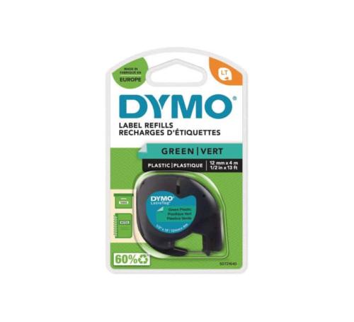 Dymo ruban plastique pour LetraTag 12 mm noir sur vert