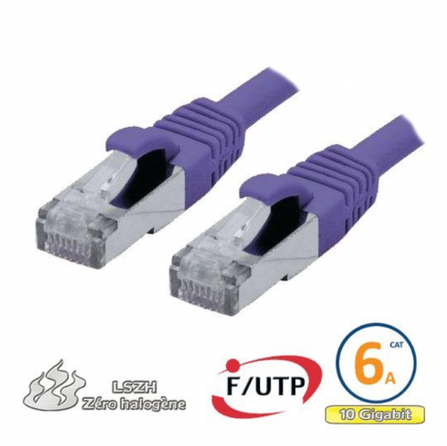 Câble RJ45 Cat 6a F/UTP LSZH 30 cm violet