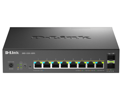 Switch D-LINK 8 ports 2,5G PoE 120W 2 SFP+ DMS-1250-10SPL