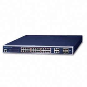 afficher l'article Switch 24 ports Gigabit PoE+ 4 SFP combo Planet GS-4210-24P4C