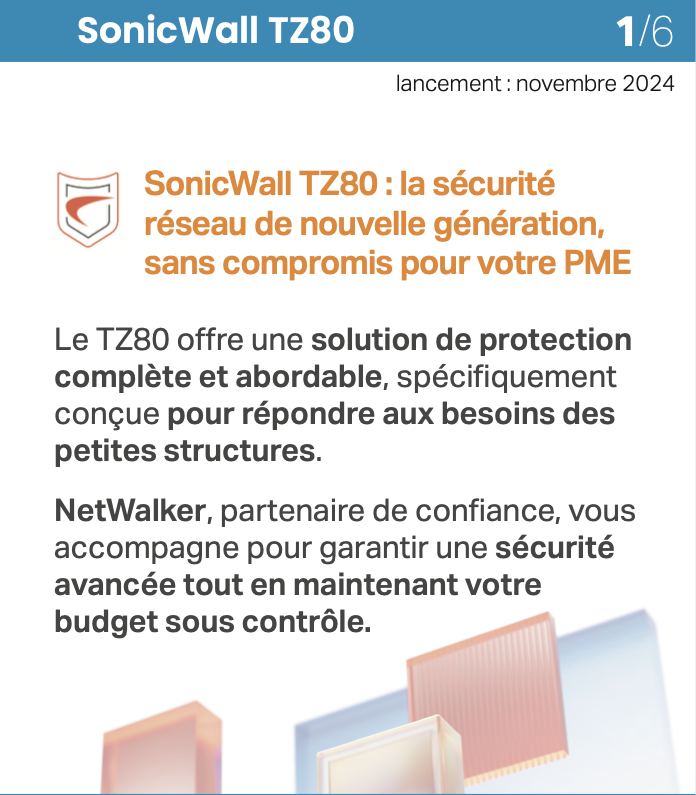 Sonicwall TZ80 pour les PME/TPE